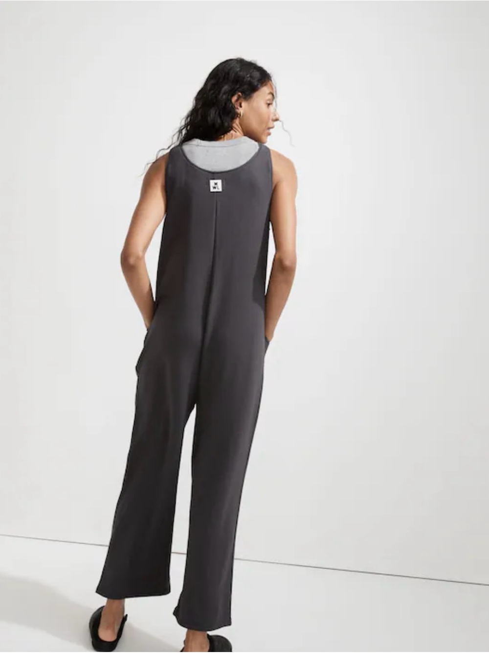 Madewell Superbrushed Pull-On Jumpsuit in color brushed coal- size Xs - Picture 3 of 7